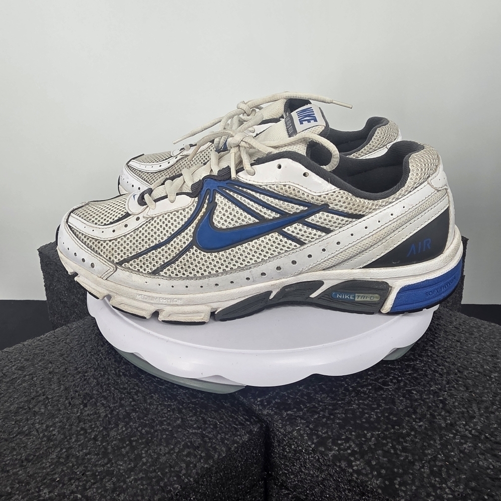 Nike Air Tri-D Run 2009 Vintage White Blue Mesh Sneakers 354493-141 Mens 10 Shoe
